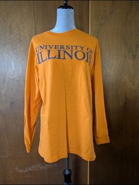 University of Illinois Orange Long-Sleeve Crewneck Shirt
